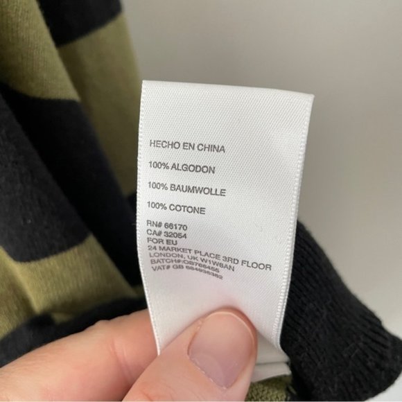 Free People Surfin On Your Stripes Green Black Knit Sweater XS - Picture 5 of 7